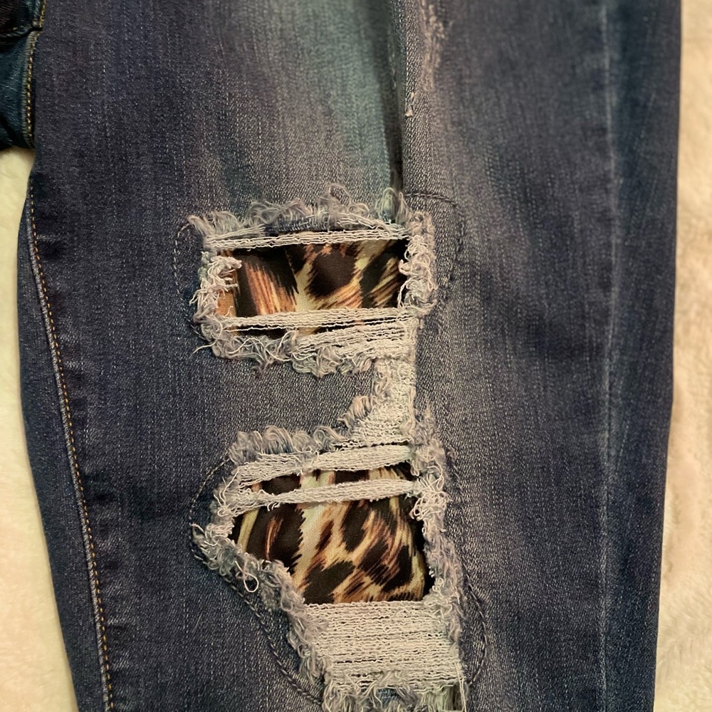 NWT JUDY BLUE JEANS SIZE 14W, HIGH WAISTED SKINNY FIT LEOPARD DESIGN